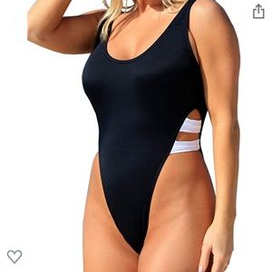 NEW Black & White One Piece Swimsuit